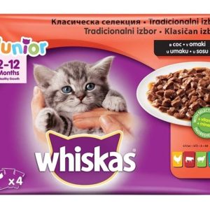 WHISKAS kesice, Junior 4x85g